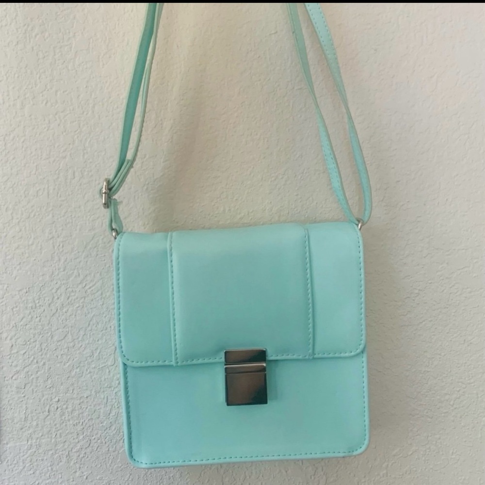 H&M Blue faux leather purse